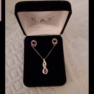 Sterling Silver Infinity Necklace & Earrings Set